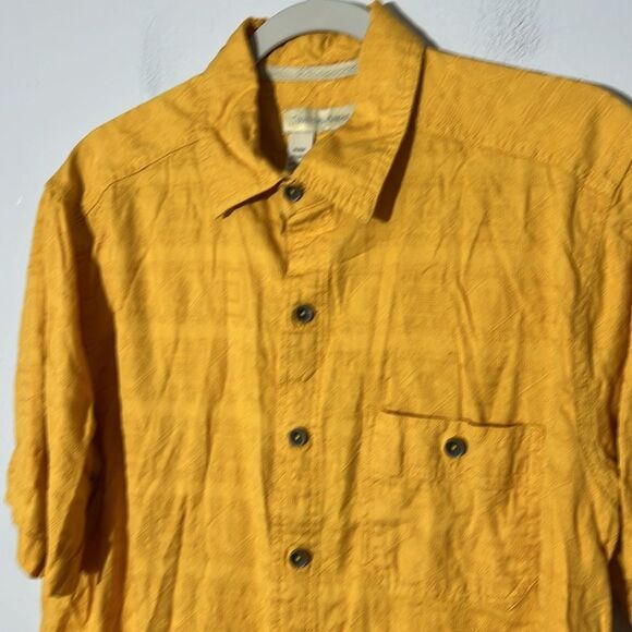 Territory Ahead 100% Cotton Yellow Short Sleeve Button Up Shirt Men's L - Picture 2 of 5